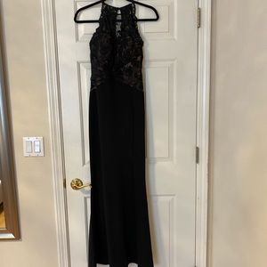 Lace top high neck maxi dress Lipsy in black size 2 party night out guest